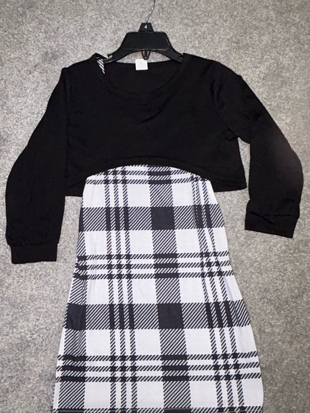 Girls dress - black and white dress - toddler dress